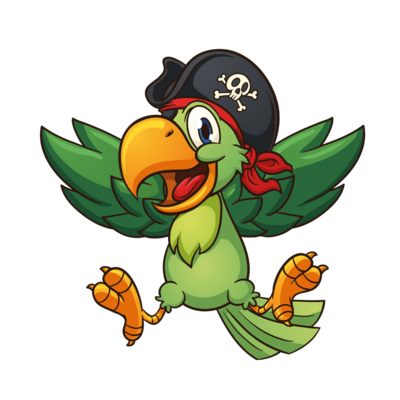 Papagei im Piratenlook