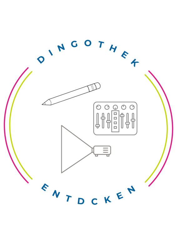 Logo der Dingothek mit verschiedenen Motiven die das Thema Entdecken aufgreifen - Bibliothek Zeven Logo der Dingothek mit verschiedenen Motiven die das Thema Entdecken aufgreifen