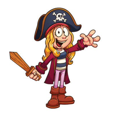 Piratenmädchen mit Holzschwert