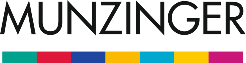 Schriftzug mit buntem Strich