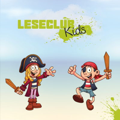 Leseclub Logo mit Piratenkindern